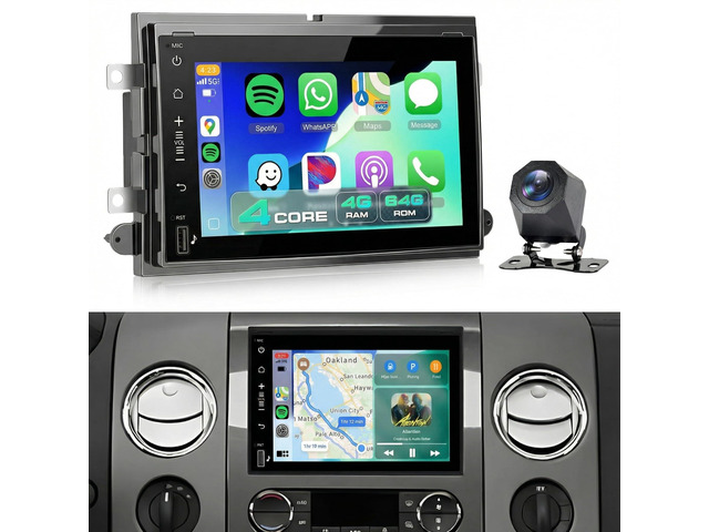4Core 4G+64G Android Car Radio Stereo for Ford F150/F250/F350 Wireless Carplay Android Auto 1080P Camera, 7' Touchscreen for Ford E250/E350 Escape...