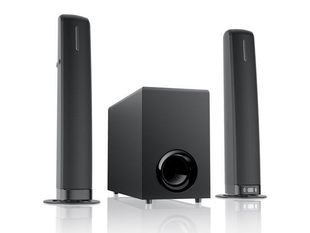 Sound Bar with Subwoofer, 110W Sound Bar for Smart TV with Adjustable Deep Bass & Volume Boost & 3 EQ Modes, Bluetooth/ARC/Opt/AUX, Detachable...