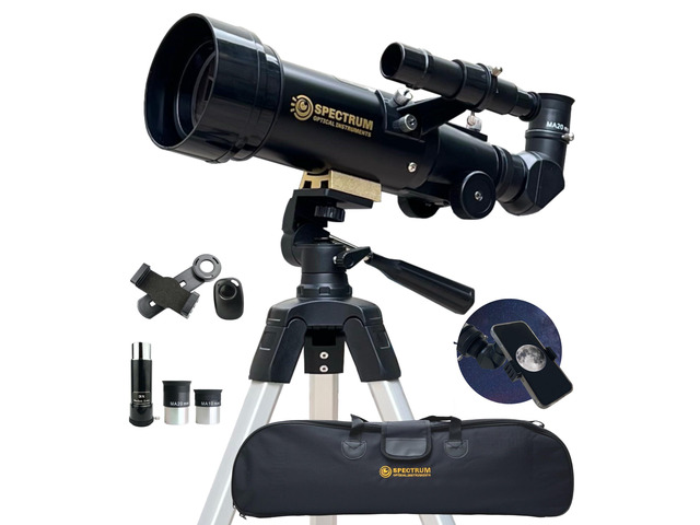 SpectrumOI Telescope for Kids, Telescope for Adults Astronomy Gifts for Kids 8-12 - Premium Refractor 70mm Aperture with Carry Bag and Phone Holder