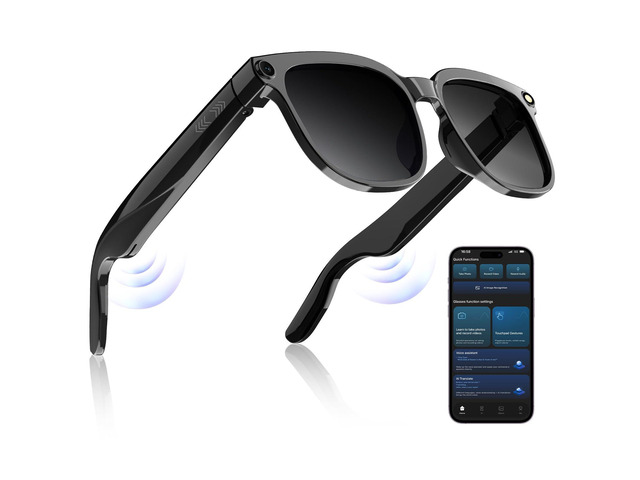 AI Smart Glasses with Camera for Men and Women, 8MP HD Bluetooth Camera Glasses, Replaceable Lenses/Real-Time Translation/Voice Control, Music...