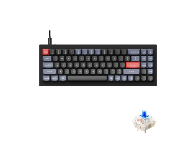 Q7 Wired Custom Mechanical Keyboard, 70% Layout QMK/VIA Programmable Macro with Hot-swappable Gateron G Pro Blue Switch Double Gasket Compatible...