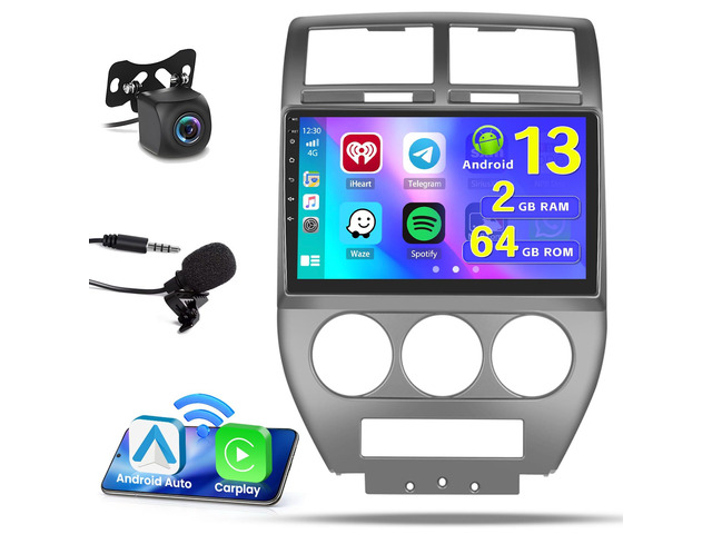 [4Core 64G] Android 15 Car Stereo for Jeep Compass Patriot 2007-2010, 9 Inch Touchscreen Compass Patriot Radio Wireless Carplay Android Auto GPS...