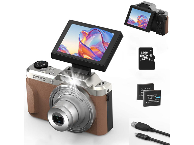 4K Digital Camera for Photography D27, 64MP WiFi Vlogging Camera for YouTube, 6X Optical Zoom Autofocus Video Camara with 2.8' 180Â° Flip Screen,...