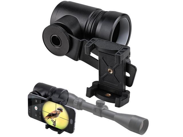 Rifle Scope Camera Adapter All-Aluminum Smartphone Mount for Hunting & Birding with Dual Viewing Angles Quick, Screw-Free Locking for Fast Setup