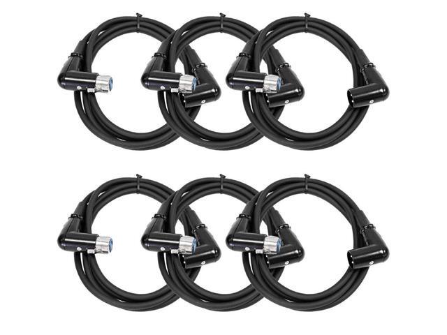 SARAX6-6 - 6 Pack of 6 Foot Right Angle XLR Male to XLR Female Patch Cables