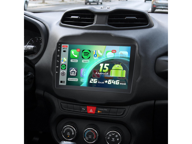 5Ghz WiFi [2G+64G] Android 15 Car Radio for Jeep Renegade 2015-2020 Car Stereo with Wireless Carplay Android Auto, 9 Inch HD Touchscreen with GPS...