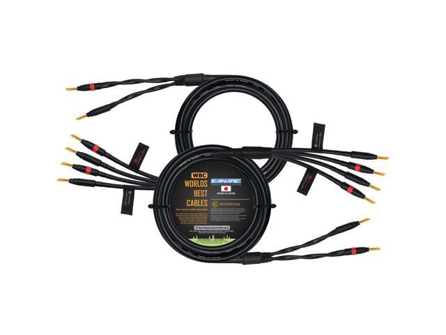 15 Foot - Canare 4S11 Audiophile Grade - HiFi Star-Quad Bi-Wire Speaker Cable Pair with Eminence Gold Banana Connectors