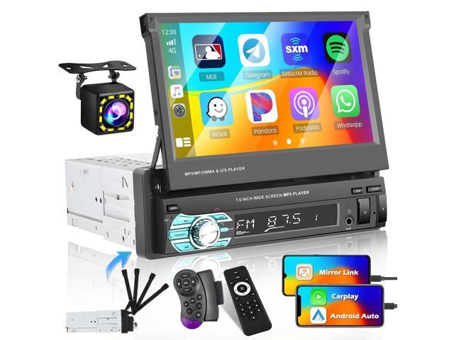 (Stable) 7 Inch Single Din Carplay Car Stereo, Flip Out Touch Screen Car Radio with Wireless Carplay Android Auto, Bluetooth/Mirror Link/Backup...