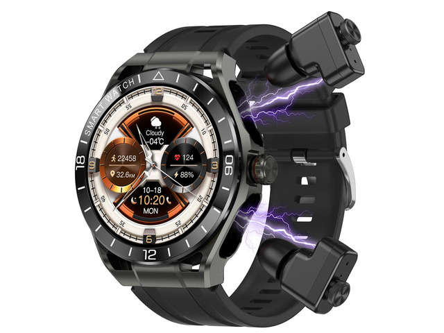 Smart Watch with Earbuds,Round 1.52'' Touch Screen,Business Watches for Men Women,Headphones Combo(Answer/Calls),Fitness Tracker with Sleep...