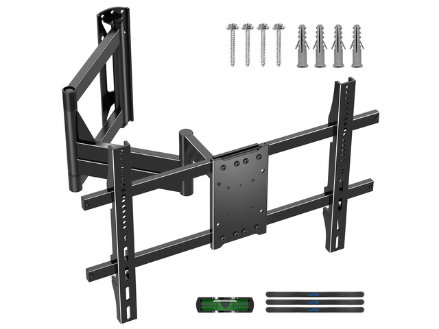 40' Full Motion TV Mount for 32-82' TVs, 132 lbs max, VESA 600x400mm. Swivel, tilt & Corner fit. Heavy Duty for LED/OLED/QLED. Model MA1078L