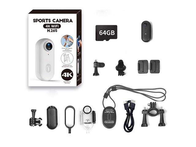 4K Mini Action Camera, Included 64GB, Wearable Camera with 360Â°Rotatable Clip & Magnetic Clip, for Lecture, Traveling, Pet Walking and Outdoors...