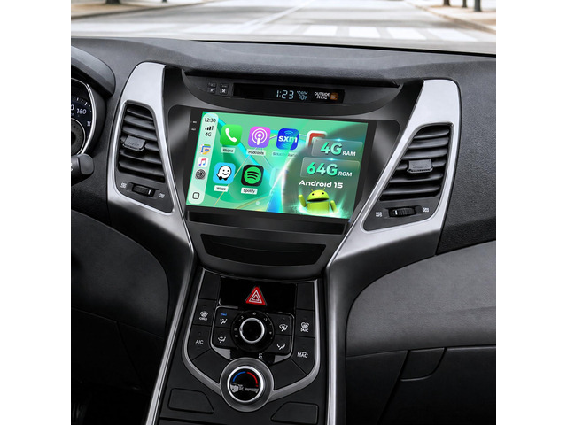 5Ghz WiFi [4G+64G] Android 15 Car Radio for Hyundai Elantra 2014-2016 Car Stereo with Wireless Carplay/Android Auto, 9 Inch HD Touch Screen with...