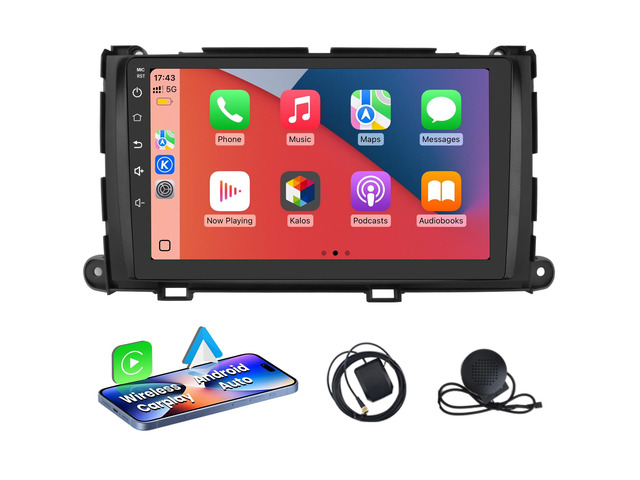 5G WiFi Car Stereo Radio for Toyota Sienna 2011-2014,9 inch 1280x720P IPS HD Touchscreen Wireless Carplay Andriod Auto BT 5.0 Upgrade GPS SWC DSP...