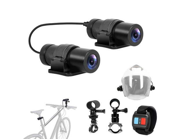 Helmet Cameras for Bike Motorcycle with Remote Control, WiFi 150° Wide Angle HD 1080P Front and Rear Camera Portable Waterproof Action Cam Bicycle...