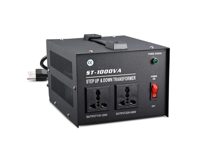 1000 Watt Voltage Transformer- Step Up and Down- Circuit Breaker Protection Universal Dual Output Step Up & Step Down Power Transformer 110V to...