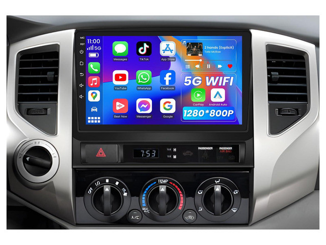 [4Core 64GB ROM] Car Radio Stereo for Toyota Tacoma 2005-2015:9 inch 1280 * 800 Touch Screen 5GWiFi Wireless Carplay & Android Auto HD Backup...