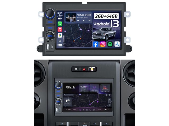 [4Core+64GB] Car Stereo Radio for Ford F150 2004-2008: 7'' HD Touchscreen Head Unit with Carplay Android Auto GPS Navigation 5GWIFI FM RDS SWC...