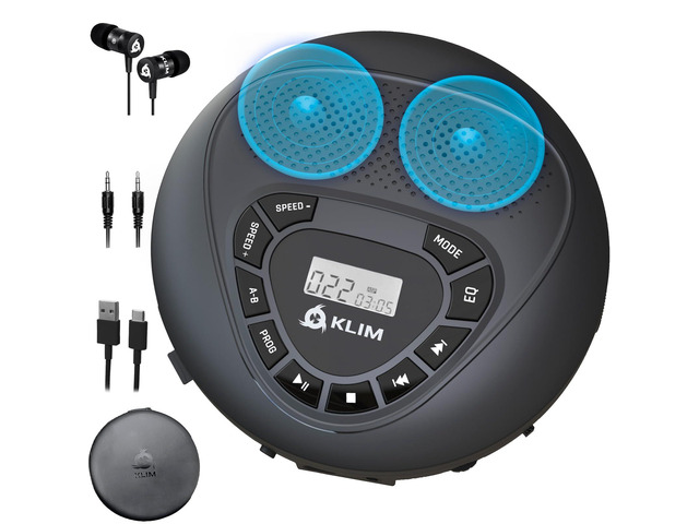 Speaker - Bluetooth CD Player with Speakers - New Version - Discman - Rechargeable Battery - Portable CD Player with Headphones - SD Card - AUX -...