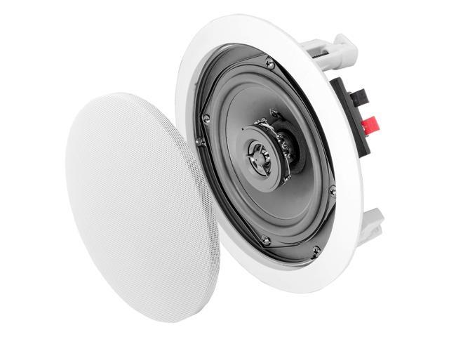 5.25' in Ceiling Stereo Speaker Pair 100W 2-Way, Pivoting Tweeter, Paintable Grille ICE520