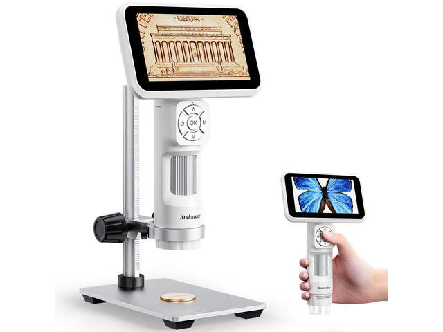 Digital Microscope, 5' 1080P Coin Microscope Camera for Error Coin with 7.3' Metal Stand for Adults Kids, Handheld USB Coin Magnifier with 8...