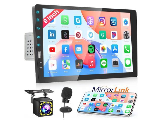 9 Inch Car Radio Single Din Car Stereo 1080P Touch Screen with Backup Camera Mic Bluetooth Hands-Free Call FM Car Audio Multimedia Car Audio...