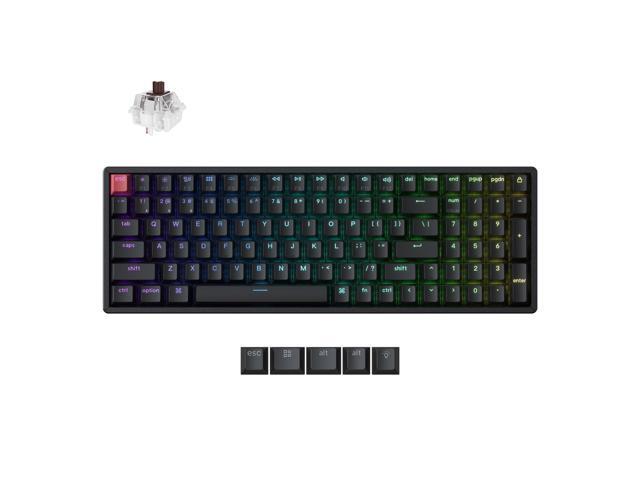 K4 96% Layout QMK Wireless and Wired Mechanical Keyboard Super Brown Switch, RGB Backlight Aluminum Frame with Shine-Through Double-Shot PBT...