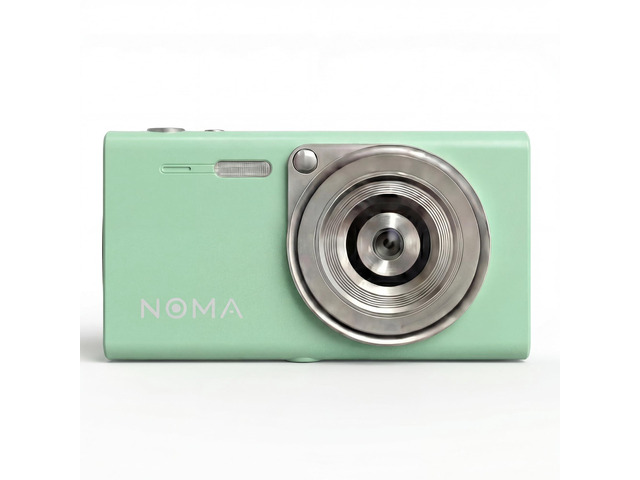 Noma Vintage Digital Camera Retro Aesthetic Point and Shoot, 48MP Photos, 4K Video, Compact Travel Camera with SD Card Reader Included (Mint Green)