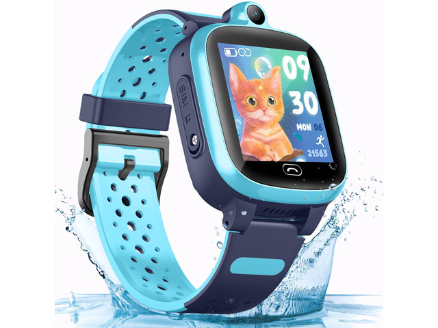 Kids 4G GPS Smart Watch for Boys & Girls 3-15 Years Old Real-Time Global Tracking Video & Phone Call SOS Alarm Geo-Fence Voice Text Message...