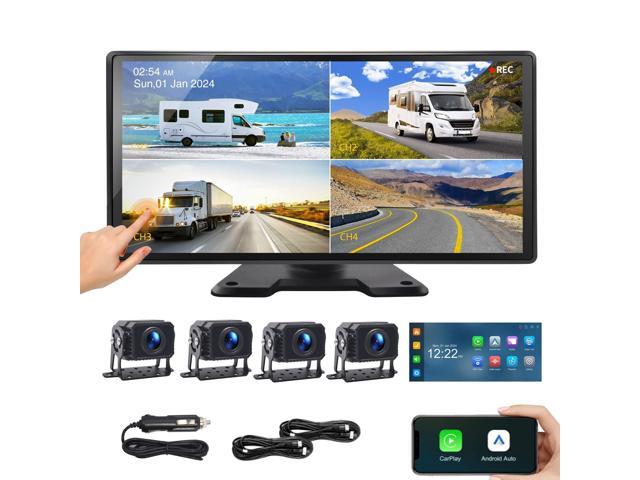 Semi Truck Camera System with Apple Carplay & Andriod Auto,Dash Cam for Semi Truck with 4-Channel 1080P RV Camera System,10.36' IPS Touchscreen,...