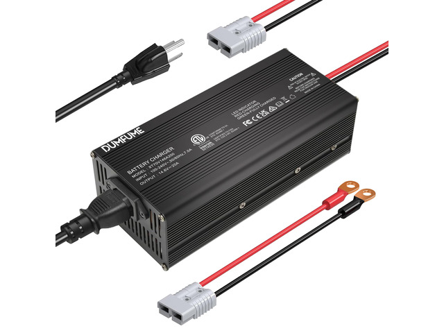 14.6V 20A LiFePO4 Battery Charger 12V 20A Lithium Battery Charger AC-DC Smart Charger with Anderson Connector LED Indicator for Boat RV Deep Cycle...
