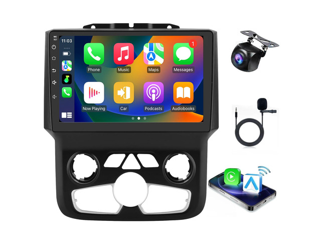 Car Radio for Dodge Ram 1500 2500 3500 2013-2018 Car Stereo Android 14 Touch Screen Wireless CarPlay& Android Auto with GPS Bluetooth WiFi Backup...