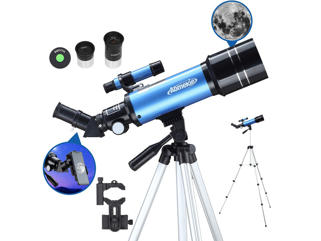 40070 Astronomy Telescopes for Beginners and Adults with K6 and K25 Eyepieces 70mm Travel Telescope Adjustable Tripod Phone Adapter