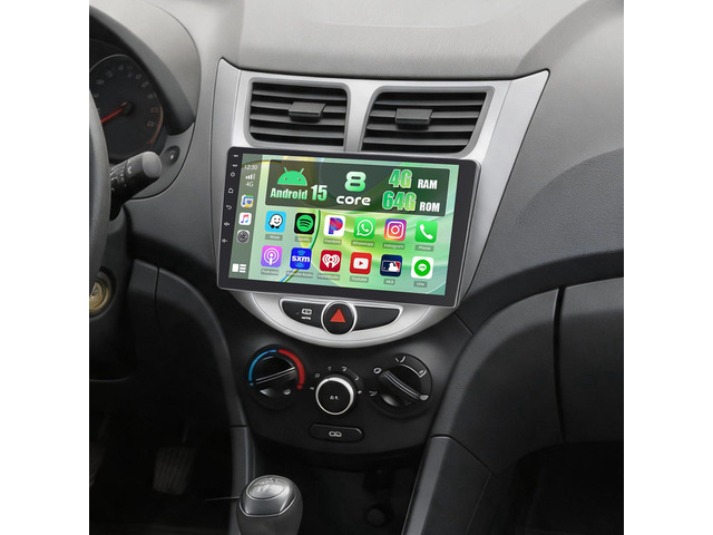 5Ghz WiFi [8Core 4+64G] Android 15 Car Radio for Hyundai Verna Accent Solaris 2010-2016 Car Stereo with Wireless Carplay/Android Auto, 9 Inch HD...