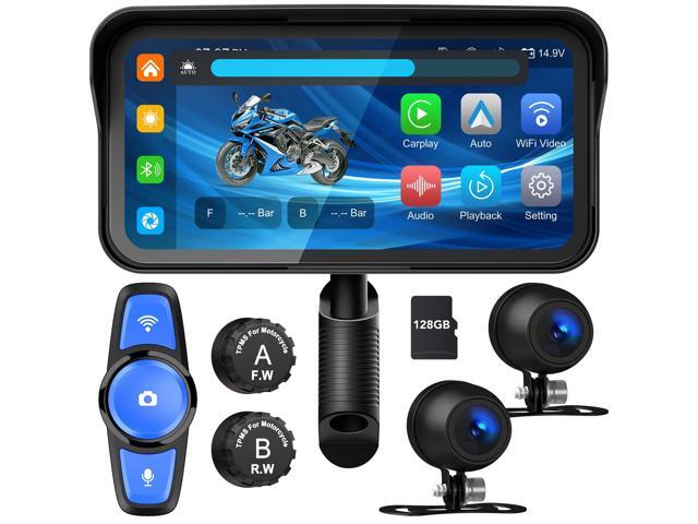 6.25' Motorcycle Carplay with Dash Cam,TMPS, Wireless Android Auto, Remote Control, IP67 Waterproof Carplay for Motorcycle, Support Siri,Google...