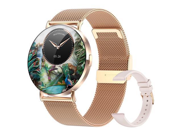 Welfit Smart Watch for Women (2 Straps),1.32-inch AMOLED Ultra Clear Screen Fitness Tracker with SpO2/heart Rate/Sleep Tracking, Suitable for...