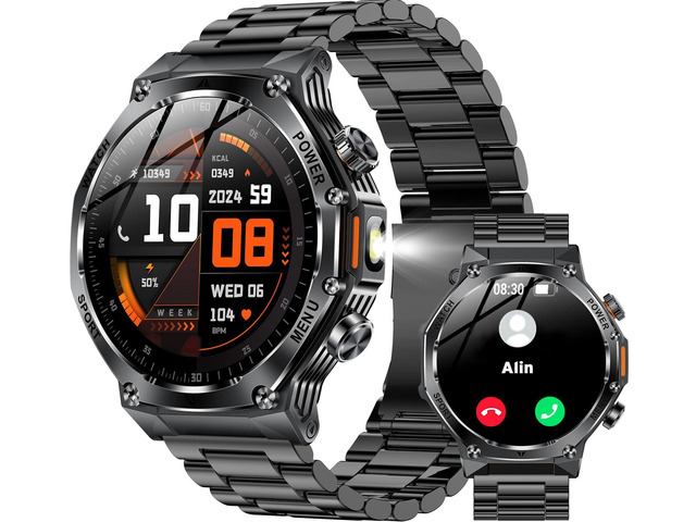 Fitness Smart Watch for Men Women, Bluetooth Calling & 1.8' AMOLED, SpO2/Heart Rate/Sleep Tracker, 100+ Workout Modes, IP67 Waterproof, 7+Day...