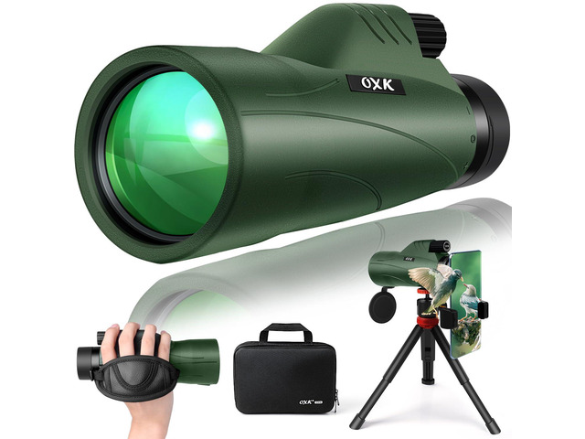 12x56 High Power Monocular Telescope with Tripod Bag, Handheld Monoculars for Adults with BAK4 Prism & FMC Lens, Suitable for Bird Watching...