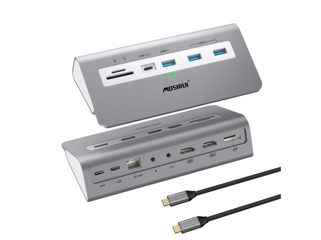USB C Laptop Docking Station Dual Monitor, 14 in1 USB Hub Multiport Adapter with Dual 4K HDMI+DP, 10Gbps USB A/C 3.1 and 2 USB 3.0,100W PD, 3.9 ft...