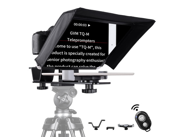 GVM Teleprompters for ipad Smartphone Tablet DSLR Camera Portable 10.5' Teleprompter Kit with Remote Control & App,Solid Aluminum...