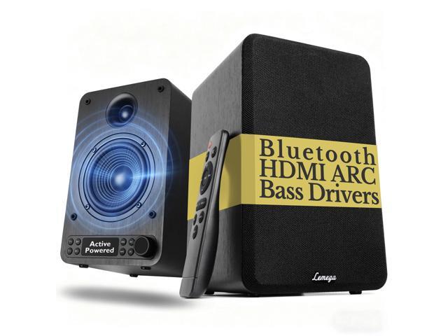 Active Bookshelf Speakers 40W RMS, Powered Stereo Speakers with 4' woofer and 1.25' Tweeter, Bluetooth,USB, HDMI/Optical/AUX/RCA Inputs for PC and...