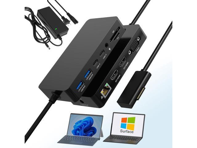 Dual HDMI+VGA Dock Works with Microsoft Surface Devices - 12-in-1 Triple Display Microsoft Surface Docking Station for Surface Pro...