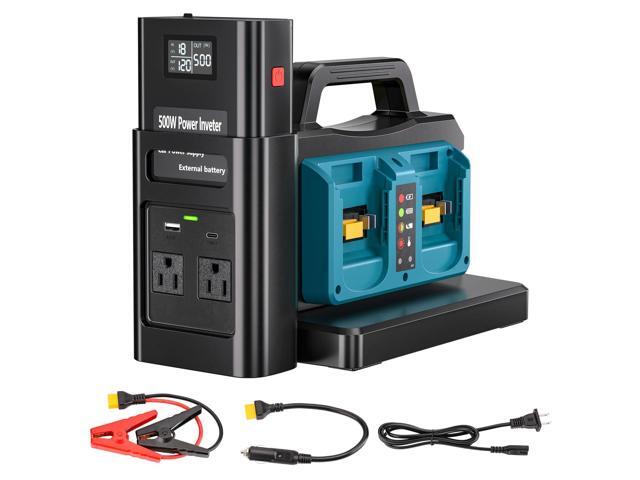 500W Pure Sine Wave Power Inverter for Makita 18V Battery, 4-Ports DC 18V to AC(2 Outlets) 120V Car Charger Plug Inverter Adapter Converter for...