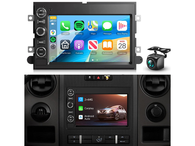 Car Radio for Ford F150/F250/F350 2004-2014 Fusion Edge Explorer Taurus[2+64G] Wireless Carplay/Android Auto,Android 7' Touch Screen GPS WiFi...