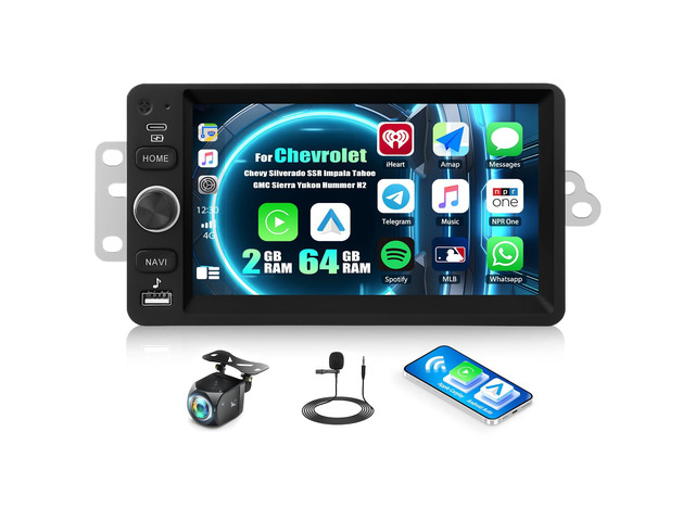 Car Stereo for Chevrolet Chevy Silverado SSR Impala Tahoe GMC Sierra Yukon Hummer H2 7 Inch Touchscreen Android Car Radio with Wireless Carplay...