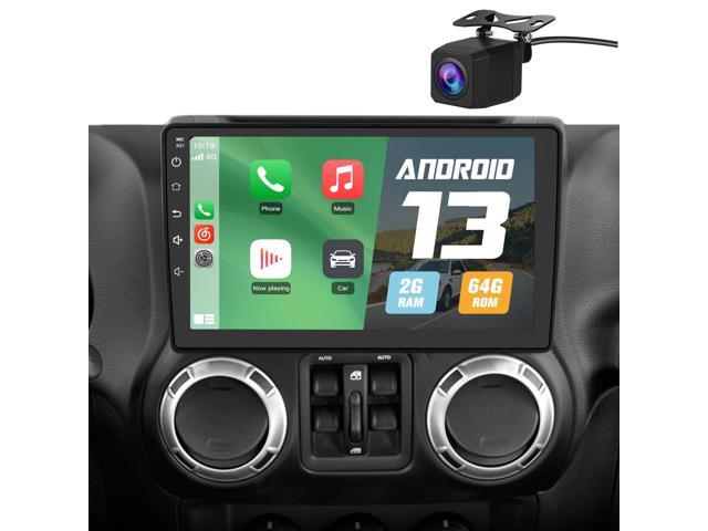 Car Radio Stereo Upgrade for Jeep Wrangler 2007-2018/Dodge Ram 1500, Android Head Unit with 10.1-Inch Touch Screen/Backup Camera/Wireless CarPlay &...