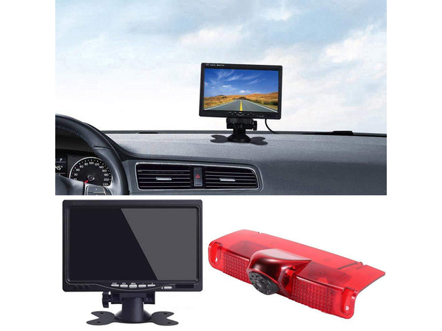 New Version Car Third Roof Top Mount Brake Lamp Camera Brake Light Rear View Backup Camera+7' LCD Car Dashboard Color Monitor for Chevrolet Express...