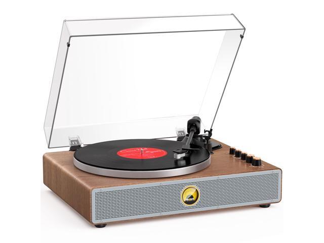 Vinyl Record Player with AT-3600L Cartridge, Bluetooth Turntable with USB to PC Recording, Aluminum Platter, Phono Preamp, Belt-Drive 2-Speed, VU...