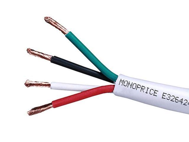 Access Series 16 Gauge AWG CL2 Rated 4 Conductor Speaker Wire/ Cable - 250ft Fire Safety In Wall Rated, Jacketed In White PVC material 99.9%...