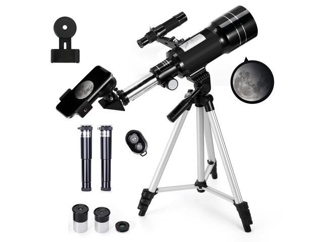Telescope for Kids & Adults, 70mm Aperture 300mm Telescopes for Astronomy Beginners, 15X-150X Magnification Portable Refractor Telescope with...