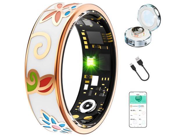 Smart Ring for Women & Men,Fitness Tracker with Heart Rate,Blood Oxygen,Blood Pressure,Sleep Monitoring,Step Counting,IP68 Waterproof,Rose...